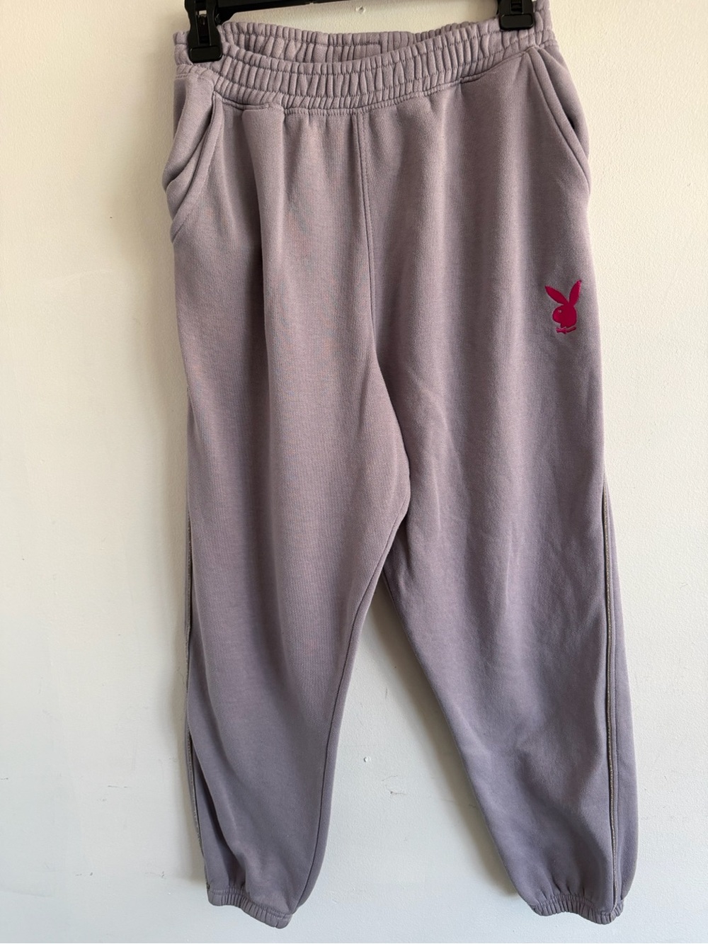 PLAYBOY Lavender Sweatpants with Pink Bunny Logo